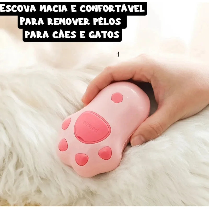 Cães e Gatos - Escova Elétrica Massageadora Vaporizadora para Pets 3 em 1