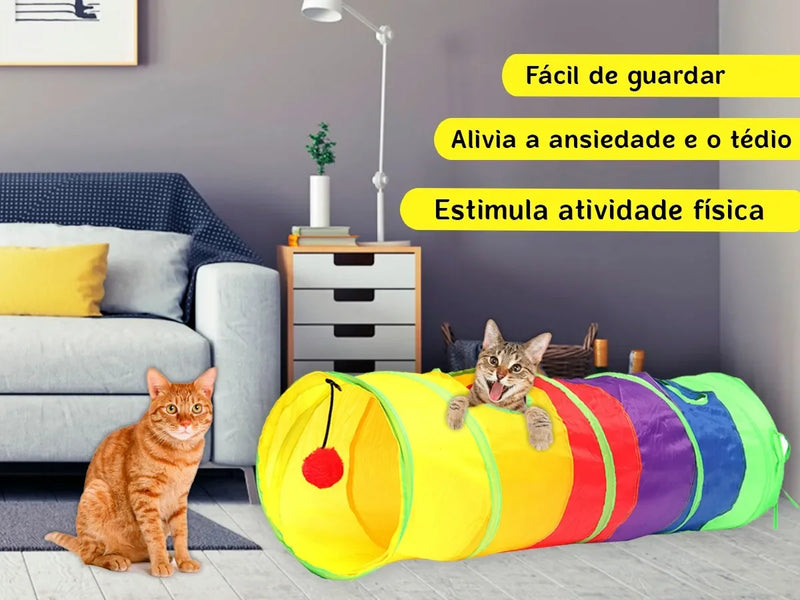 Túnel para Gatos – Brinquedo Interativo para Pets