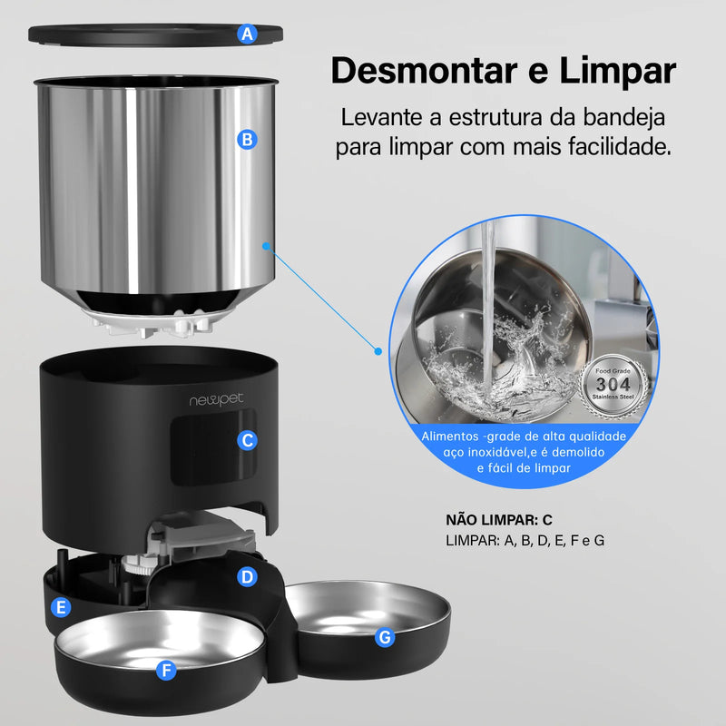 Alimentador Automático Inteligente para Pets 5L