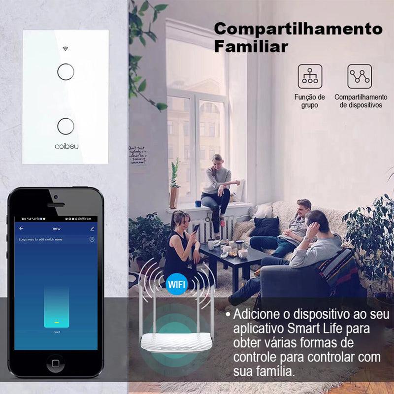 Interruptor Inteligente WiFi – Controle Total na Palma da Sua Mão!